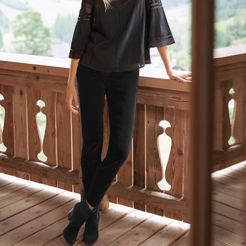 Garnet Hill Essential Slim Velvet Pants